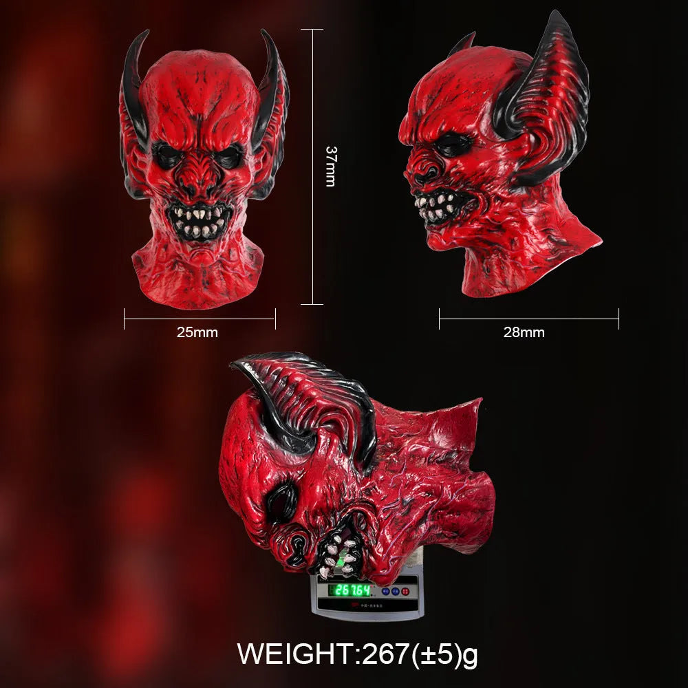 Red bat head cover horror dress up hood mask for Halloween costume events