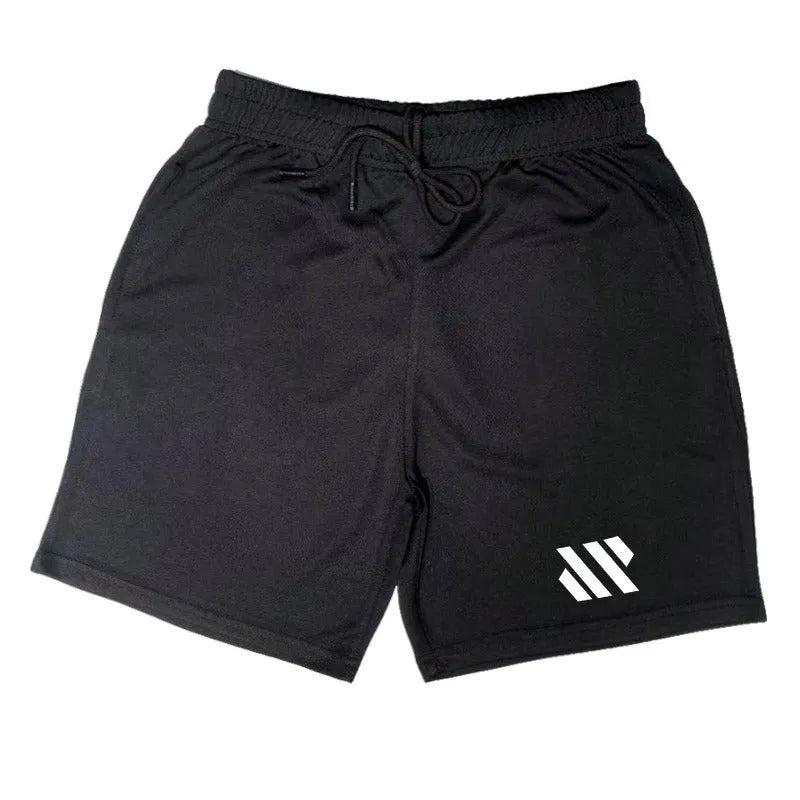 Men's metal silk fabric sports shorts in loose fit for running, shown in army green colour.