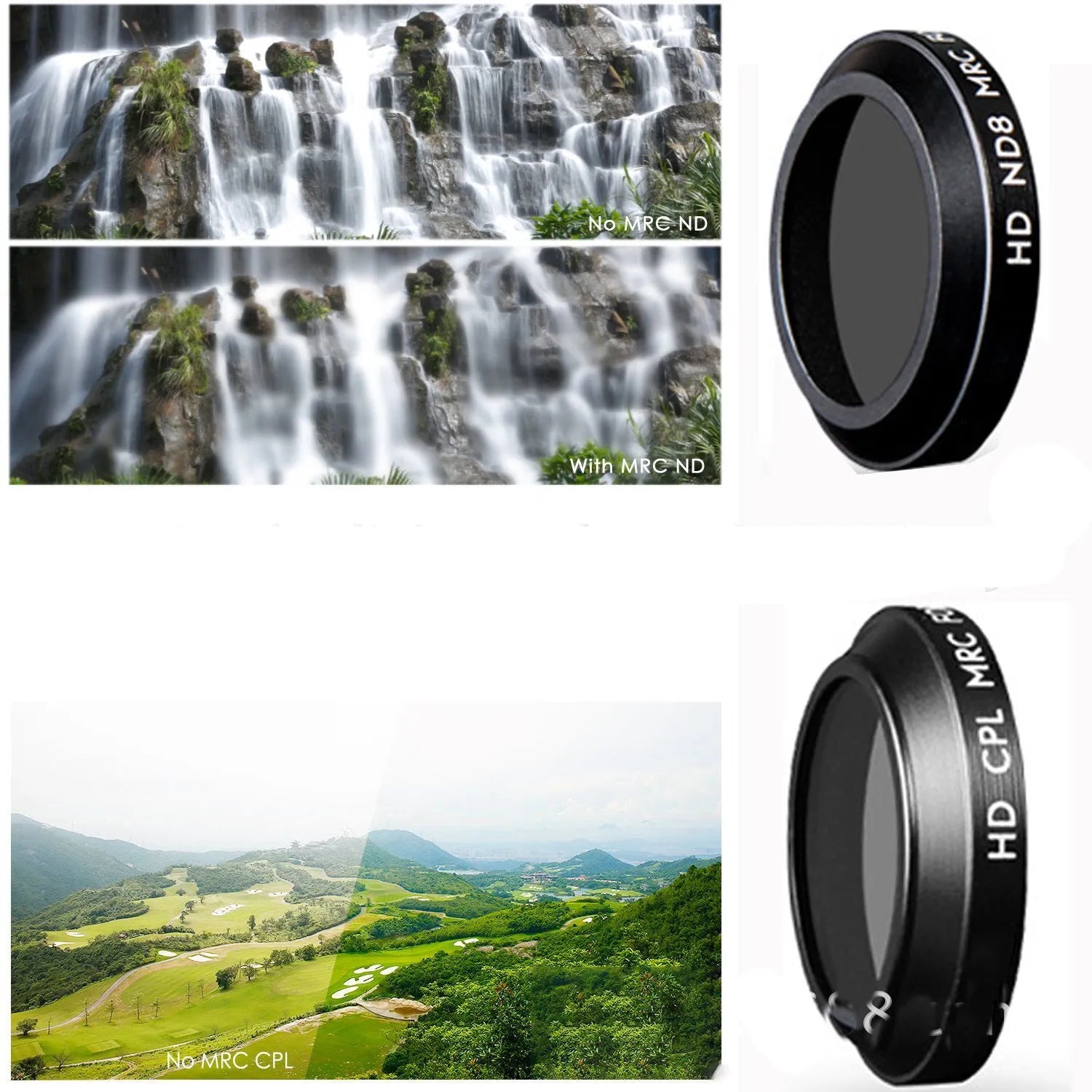 DJI Mavic drone camera filter set with multiple ND, CPL and UV filter options
