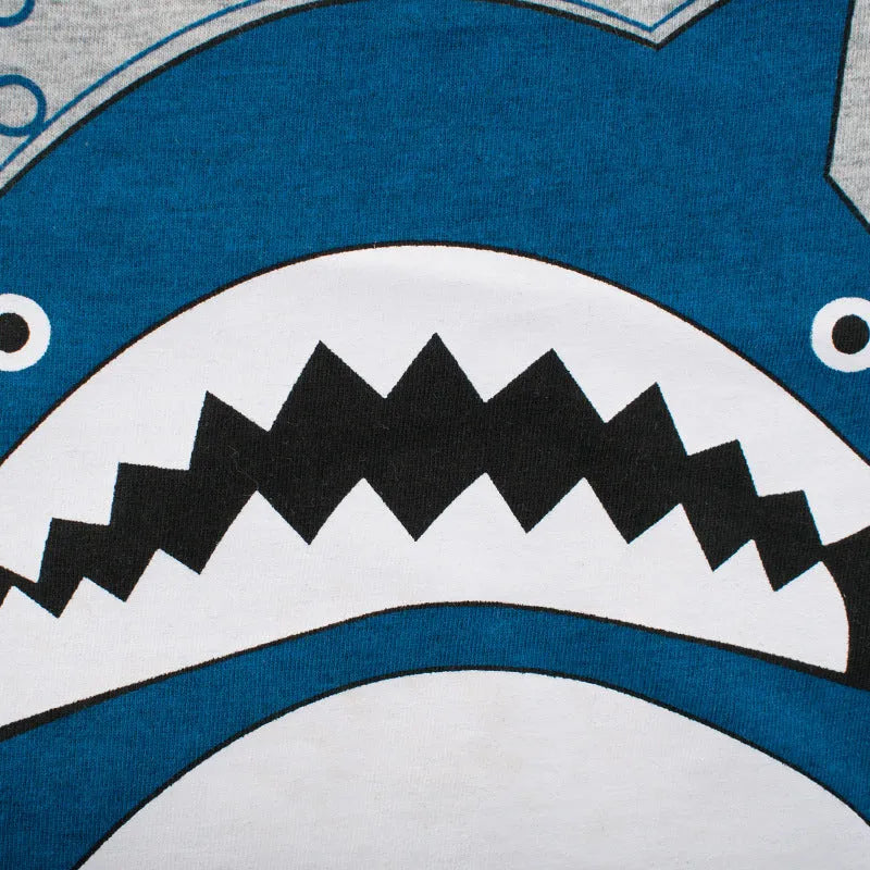 Grey children's cotton T-shirt with a printed graphic design on the front.