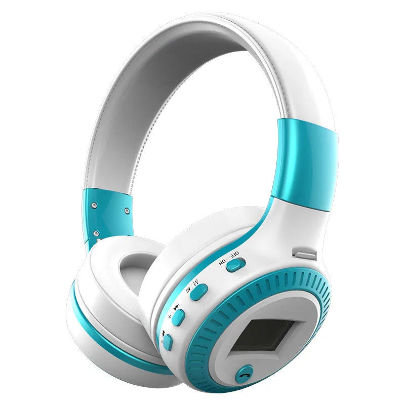 Wireless Bluetooth headphones ZL B19 model in blue or silver with over-ear design