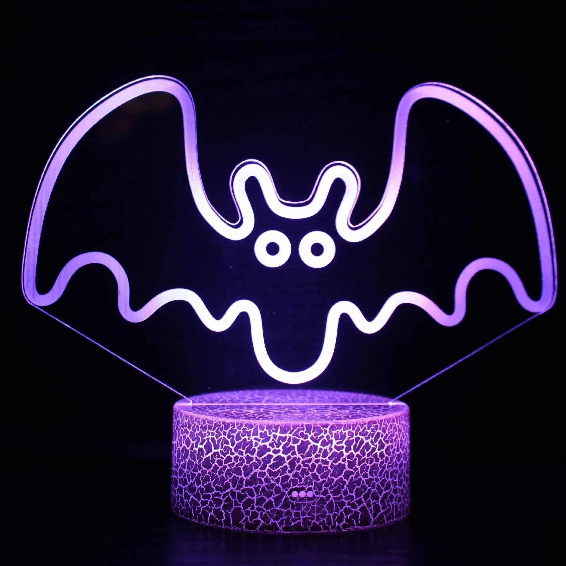Acrylic 3D USB table lamp with colourful crack base design and touch controls