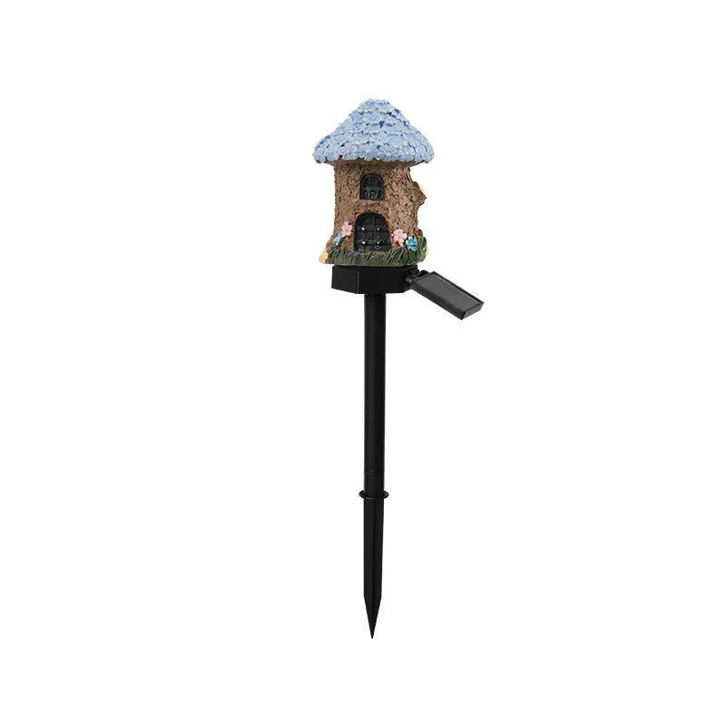 Outdoor waterproof flower-shaped solar LED light for garden resin houses with IP55 rating
