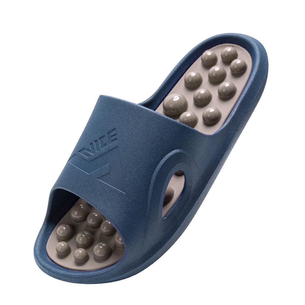 Non-slip ball massage sandals with grape particle texture, PVC upper and sole, available in multiple colours