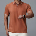 Men's loose fit ice silk polo shirt in thin nylon fabric with short sleeves