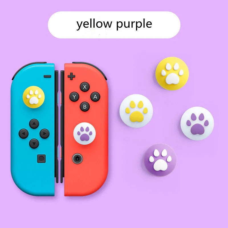 Nintendo Switch silicone joycon sleeve with four cat claw rocker caps in assorted colours