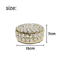 French gold metal frame crystal glass transparent jewellery storage box
