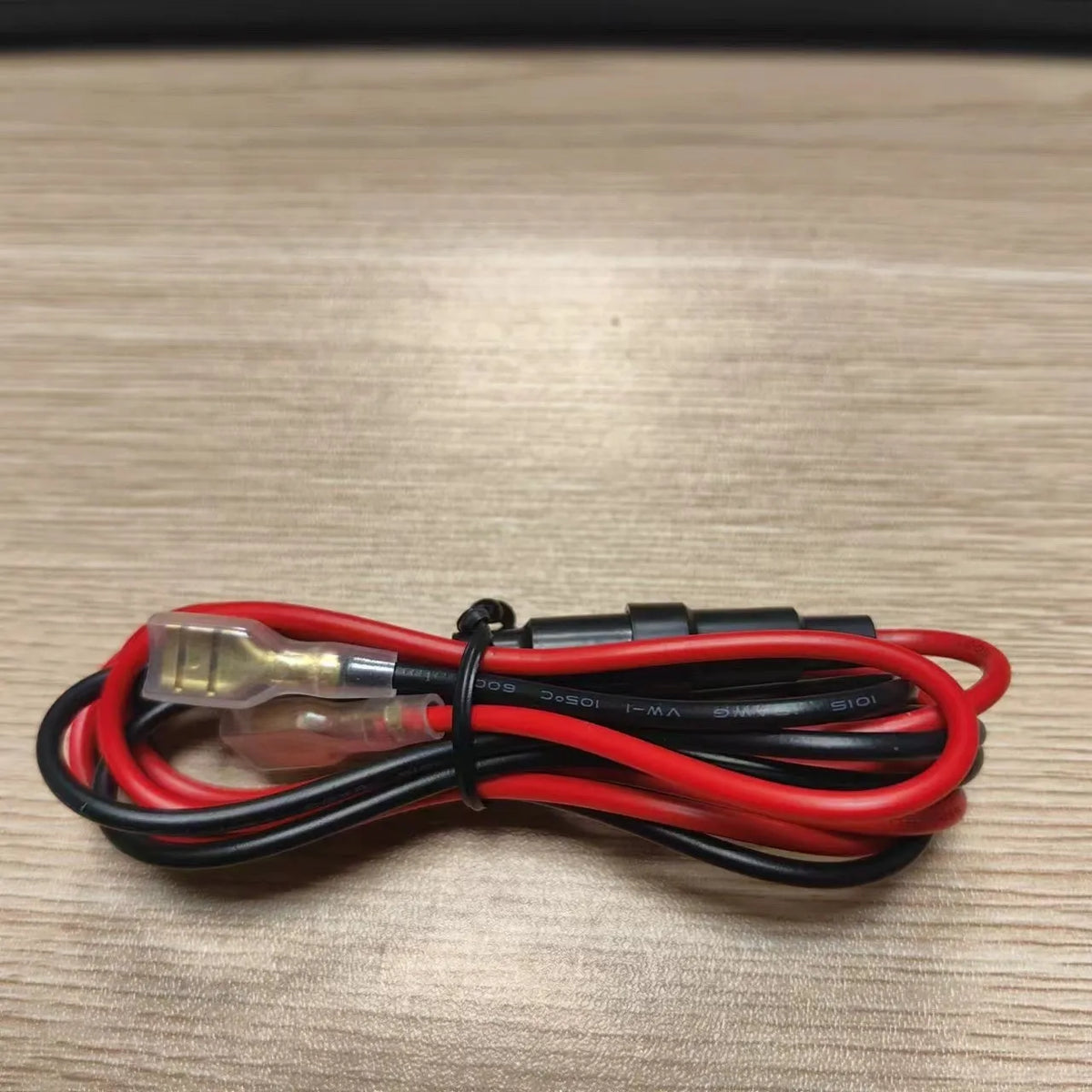 Blue modified dual QC car phone charger PD30 with digital display and attached wire
