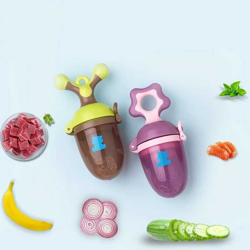 Green polypropylene baby bite trainer with textured surfaces for infant teething relief