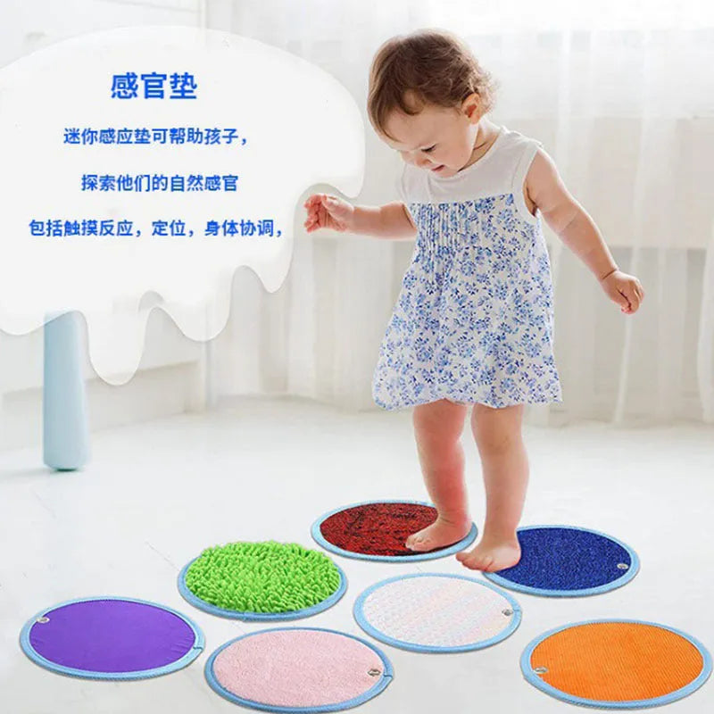 Sensory training pad for autism children, fabric, 8-piece set, assorted colours