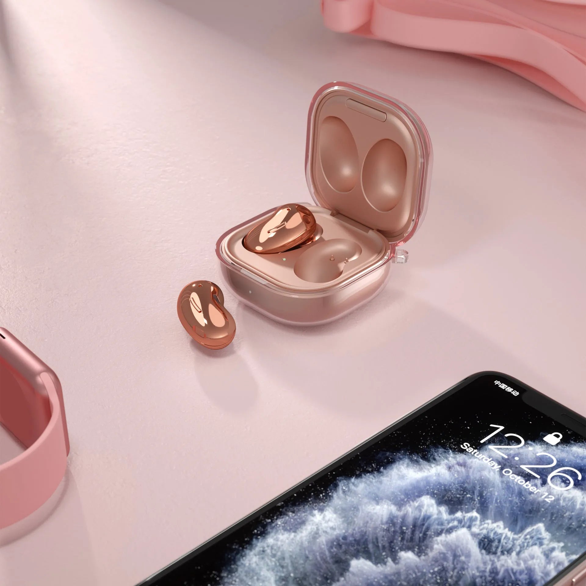 Bluetooth transparent clamshell ear case in translucent colours for DIY housing replacement