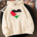 Unisex beige polyester hoodie sweater with regular sleeves and printing process