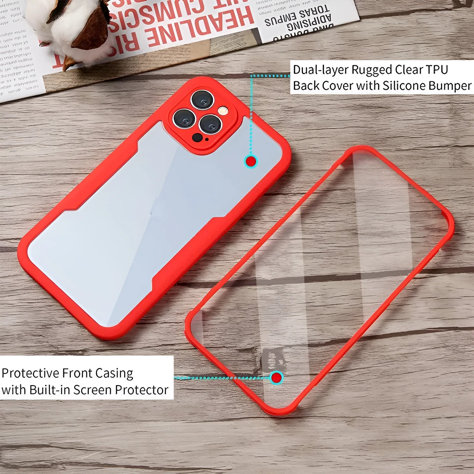 TPU mobile phone case for iPhone in multiple 360 Qicai colours including black, blue, and red.