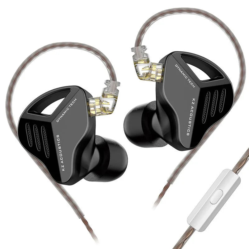 KZ ZAX black and silver blue in-ear headphones with 3.5mm L-bend plug and 1.25m cable