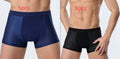 Ice silk men's mesh boxer briefs in black, modal fabric, hollow weave design