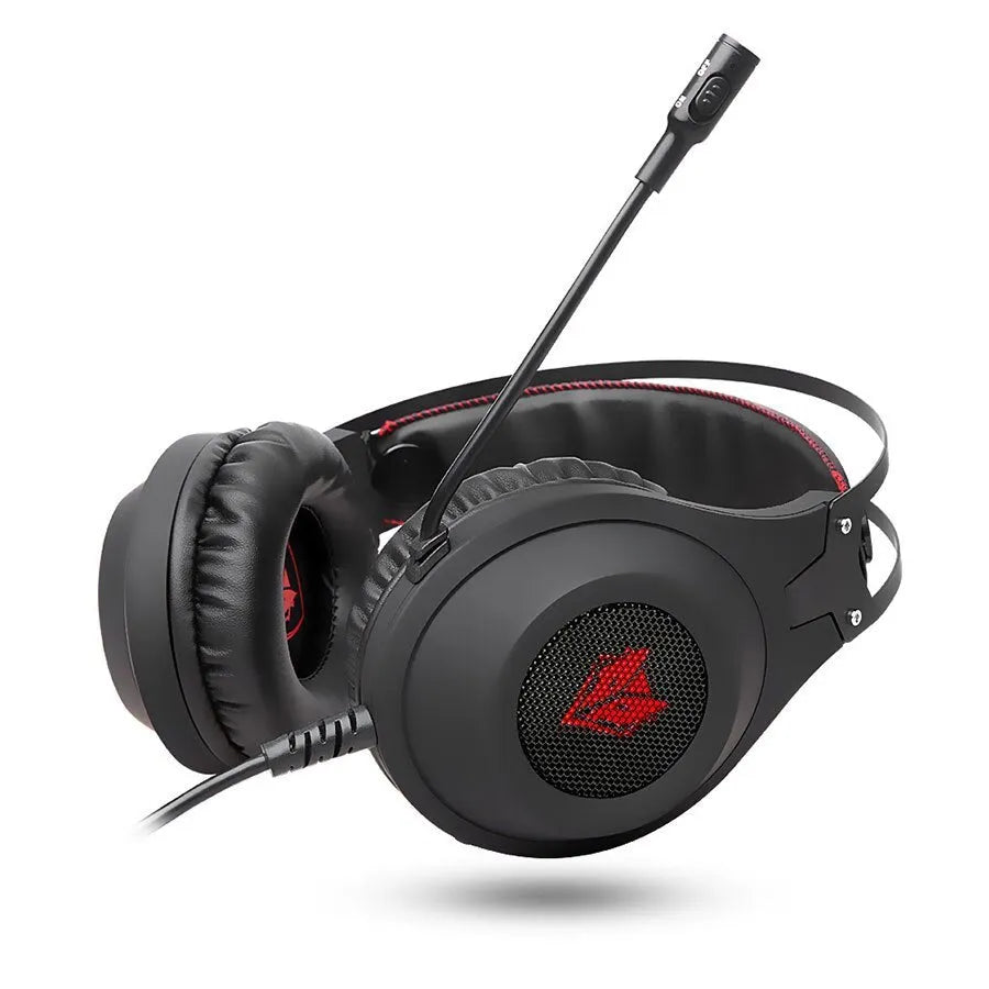 NUBWO N2 black and silver gaming headset with detachable microphone and 1.6m braided cable