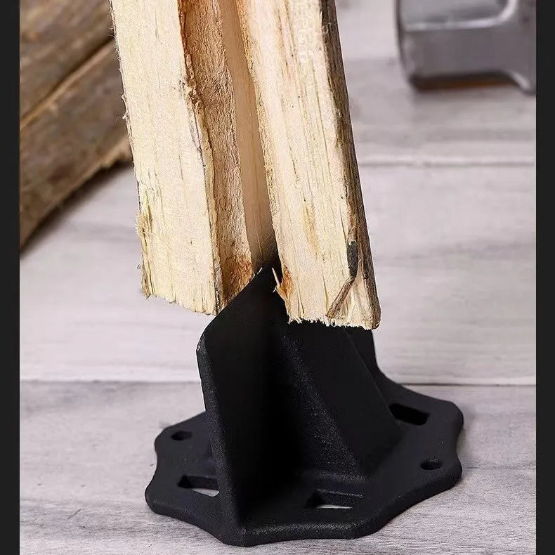 Small square cast iron wood splitter tool for household chopping and outdoor use