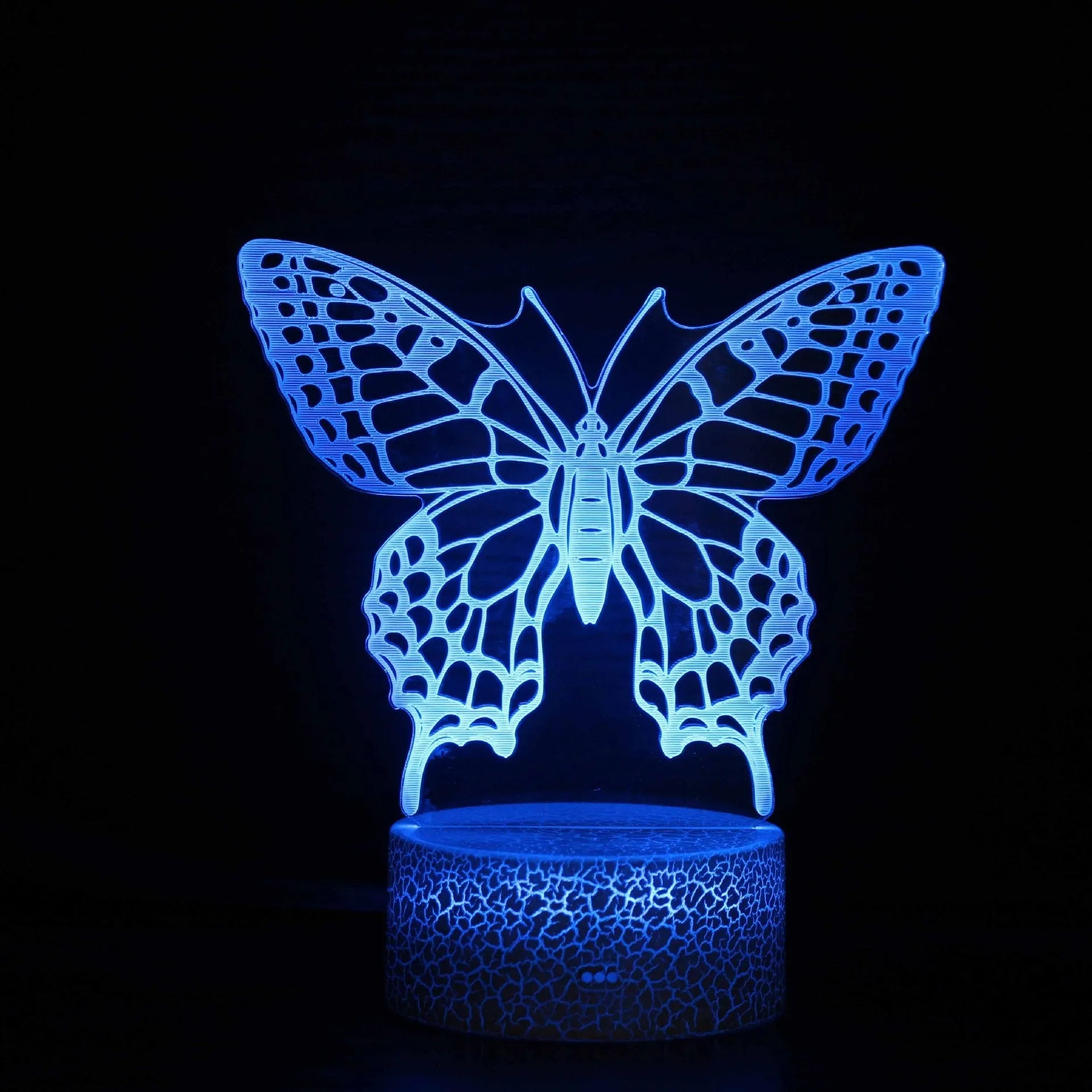 Acrylic 3D USB table lamp with colourful crack base design and touch controls