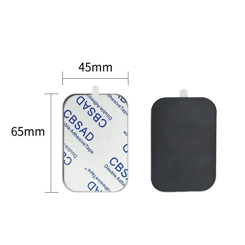 Round and square magnetic phone holder wireless charging sheets in black and silver 40mm and 65x45mm sizes
