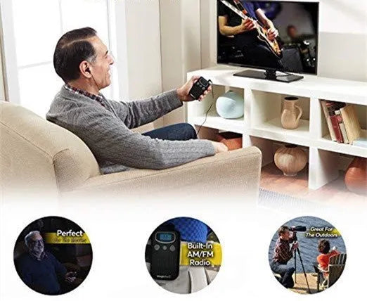 Digital hearing amplifier with background noise reduction in brilliant colour, handheld design