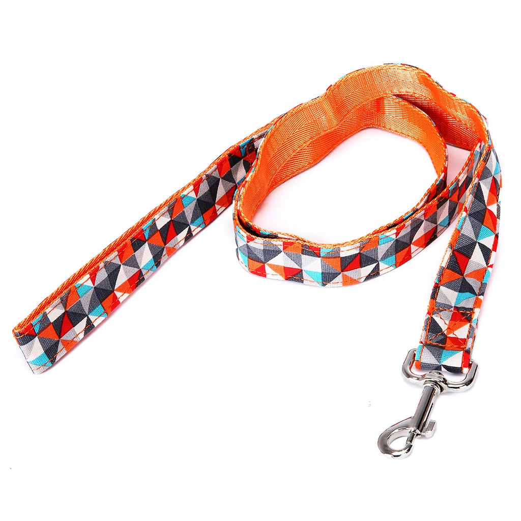 Black plaid stripe 120cm dog traction rope with hand-held loop