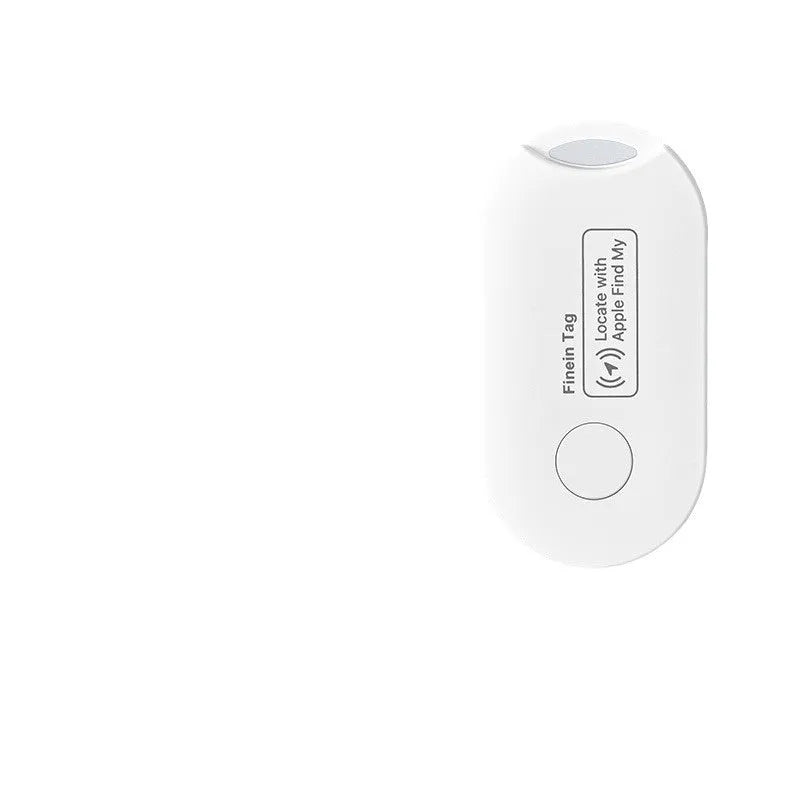 Intelligent positioning pet tracking device in Long White 01 colour with keychain attachment, 59x30x6.8mm ABS construction