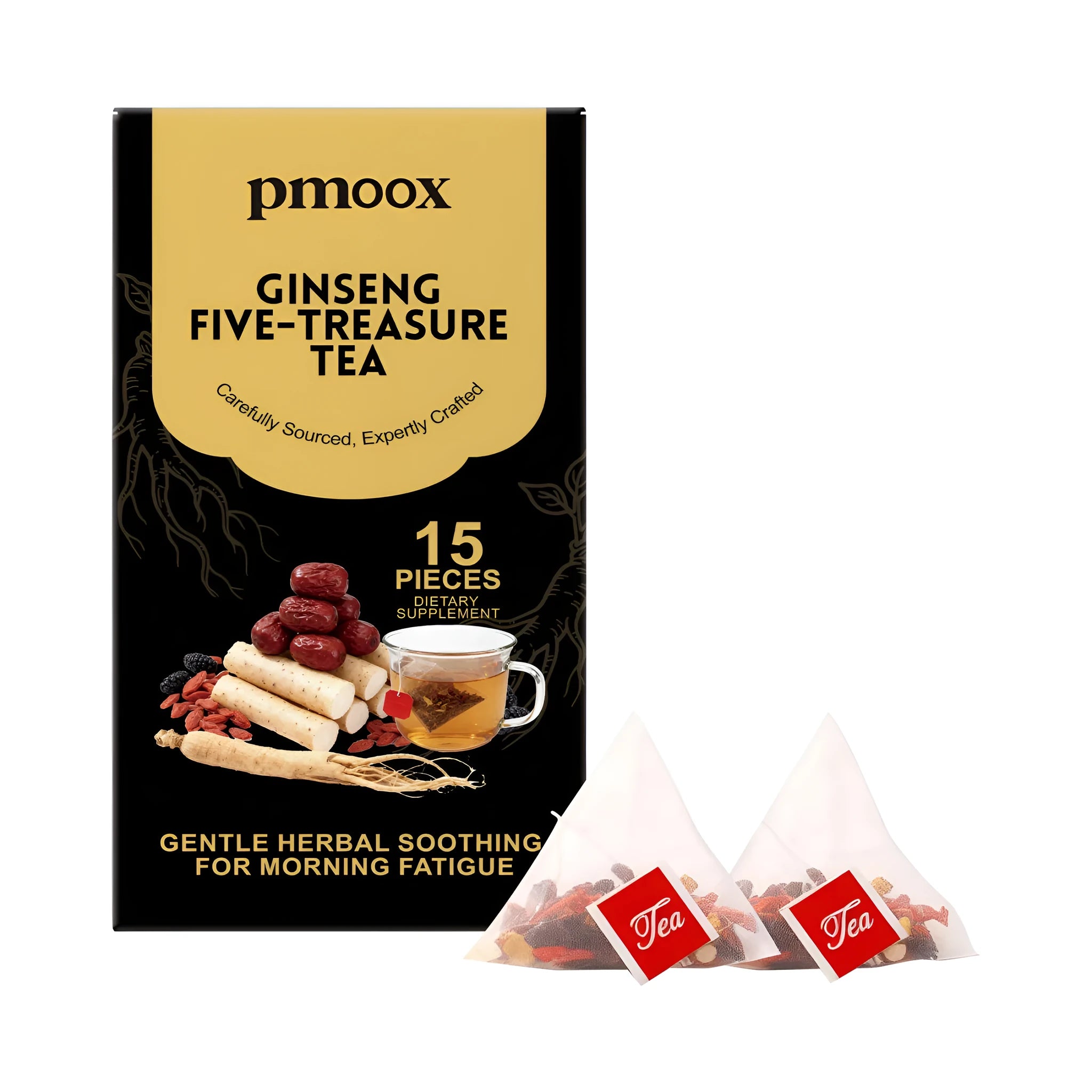 Shencui Health Recuperate Cha 15 herbal tea bags pack with mulberry goji jujube ginseng yam blend