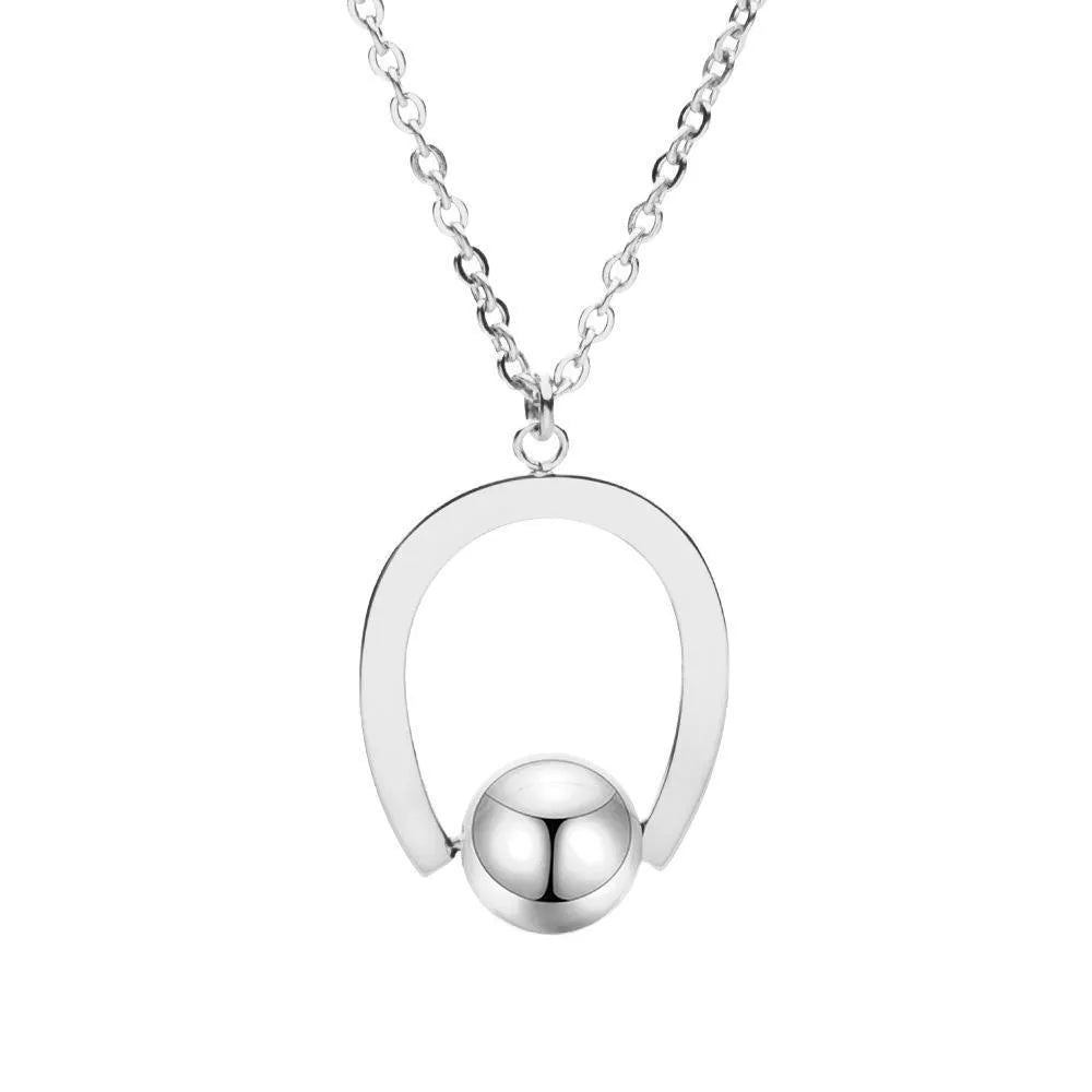 Adjustable stainless steel necklace with cross chain design and geometry pendant in gold or silver finish