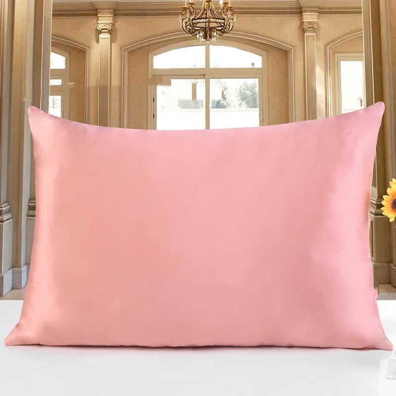19 M style double-sided silk pillowcase shown in one of 14 available colours.