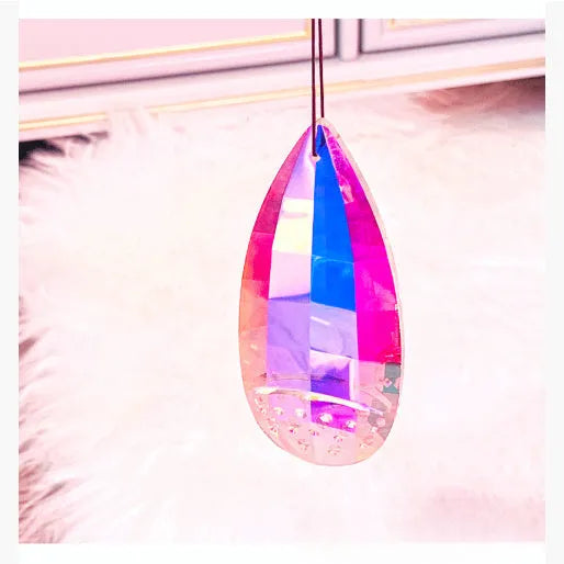 Rainbow electroplated crystal Christmas tree garden decoration pendant with hanging chain