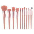 11Pcs makeup brushes set with wooden handles and man-made fibre bristles, 17cm length, 5cm hair.