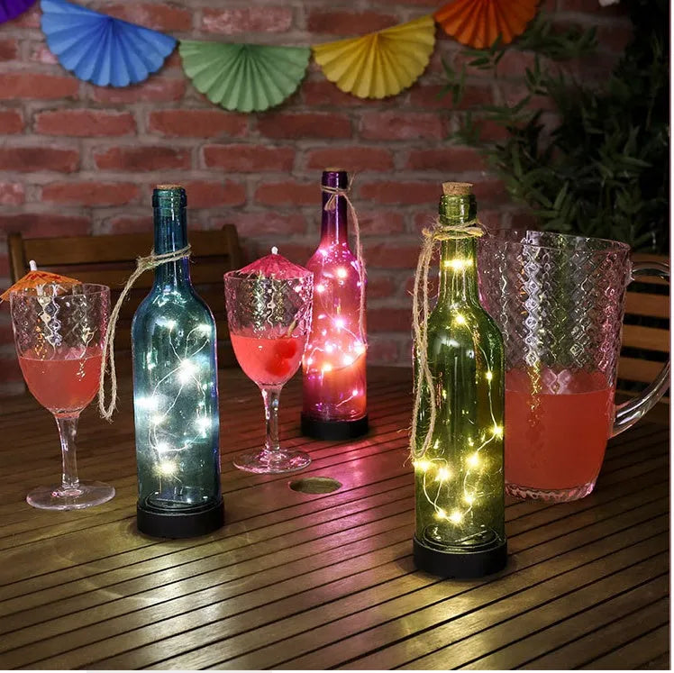 LED copper wire fairy lights with battery box showing flexible string arrangement