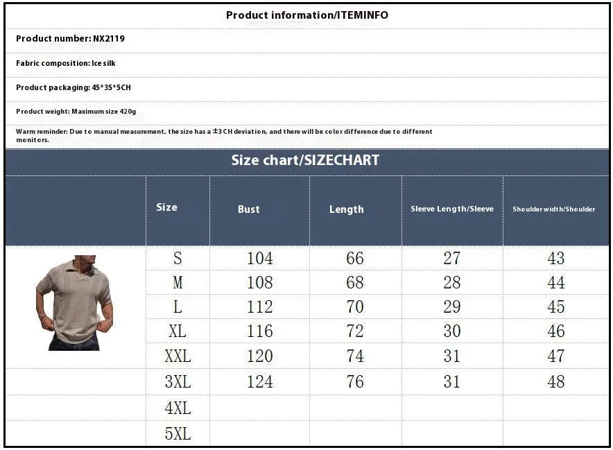 Men's knitted polo shirt short sleeve V-neck hollow in black cotton blend loose fit