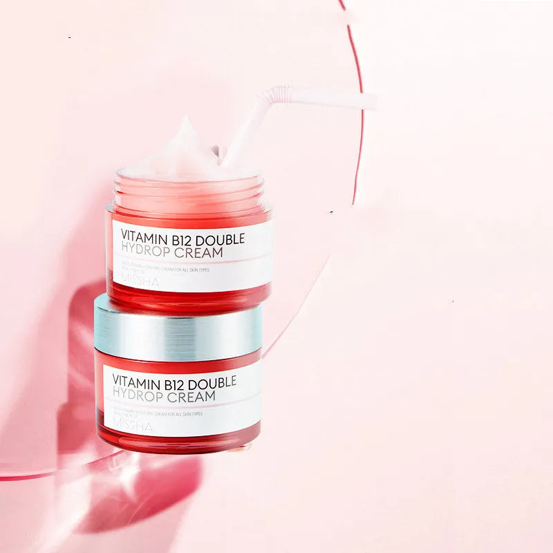 Missha Vitamin B12 Pink Moisturizing Cream 50ml in pink tub with white lid