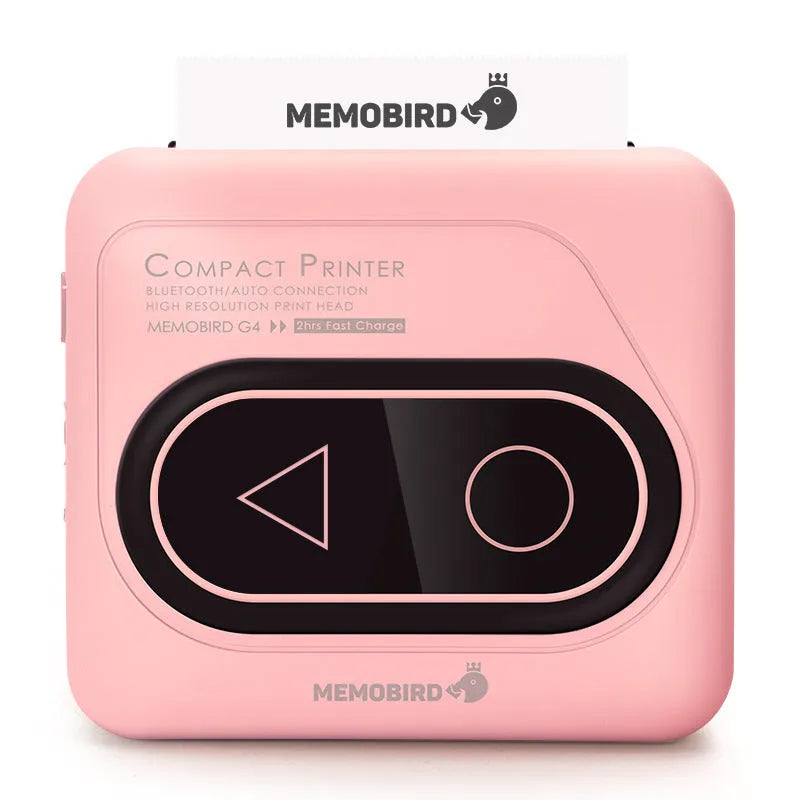 Avocado Green coloured pocket-sized Bluetooth thermal mini printer next to a mobile phone.