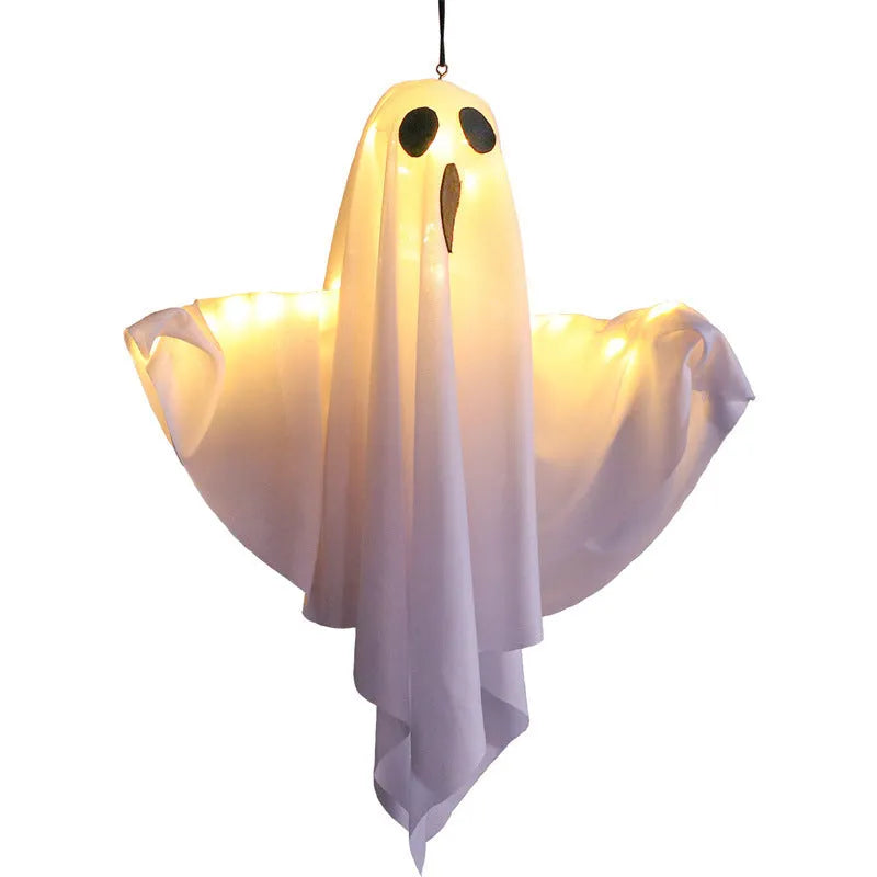 Halloween ghost indoor party light with luminous white and orange ghost scream designs
