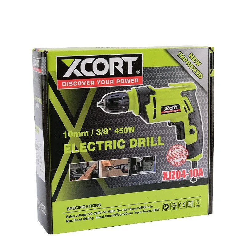 450W pistol grip electric drill with variable speed control and 10mm chuck