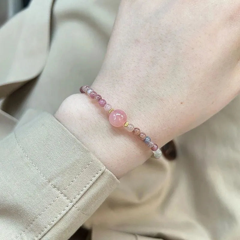Geometric women's crystal bracelet with electroplated finish and eight colour options