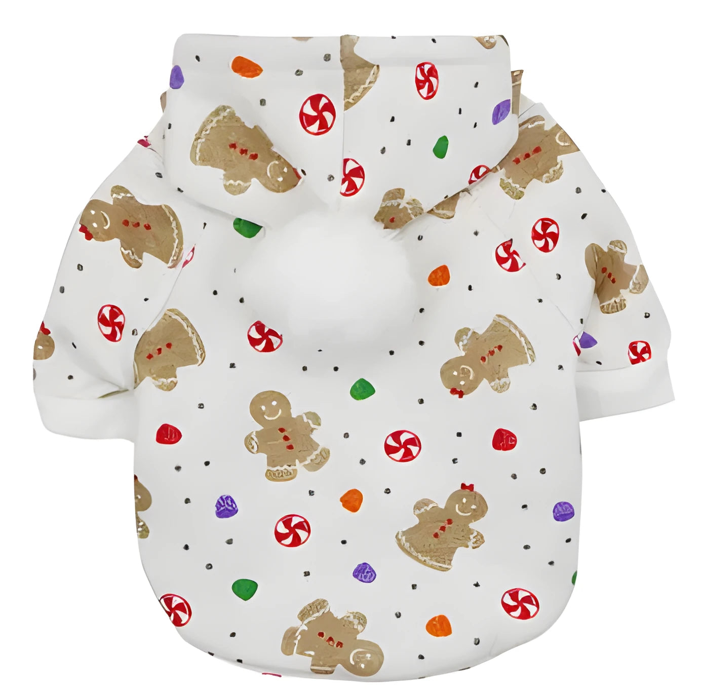 Fleece pet clothes in festive Christmas tree pattern for small dogs and cats, available in sizes XS to L