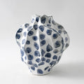 Celadon white single-colour glaze porcelain vase 32cm wide 37cm tall handmade light luxury home decor