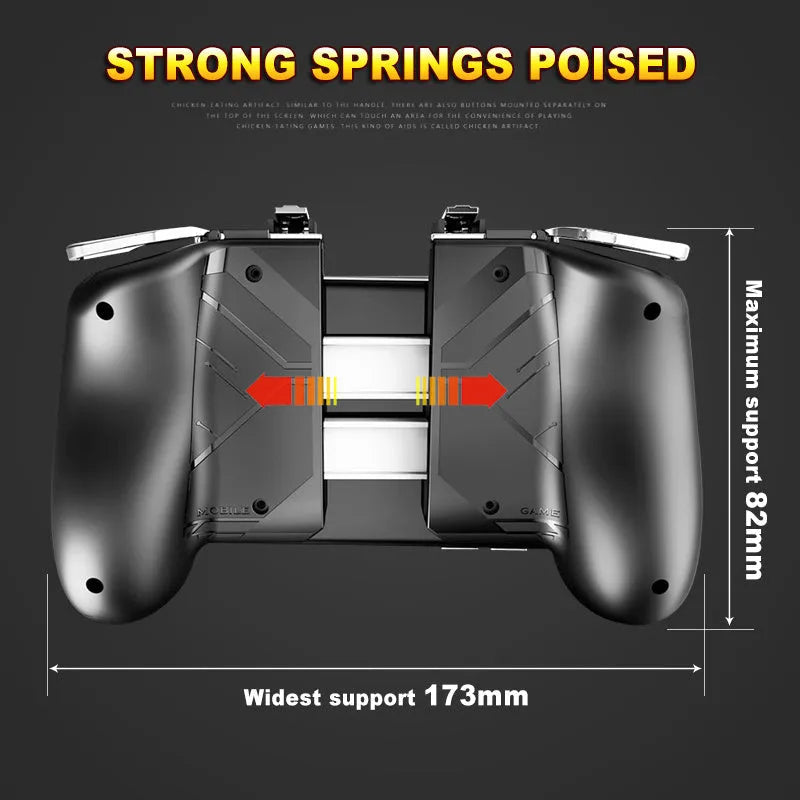 AK16 colourful extendable trigger game controller holding a mobile phone for gaming