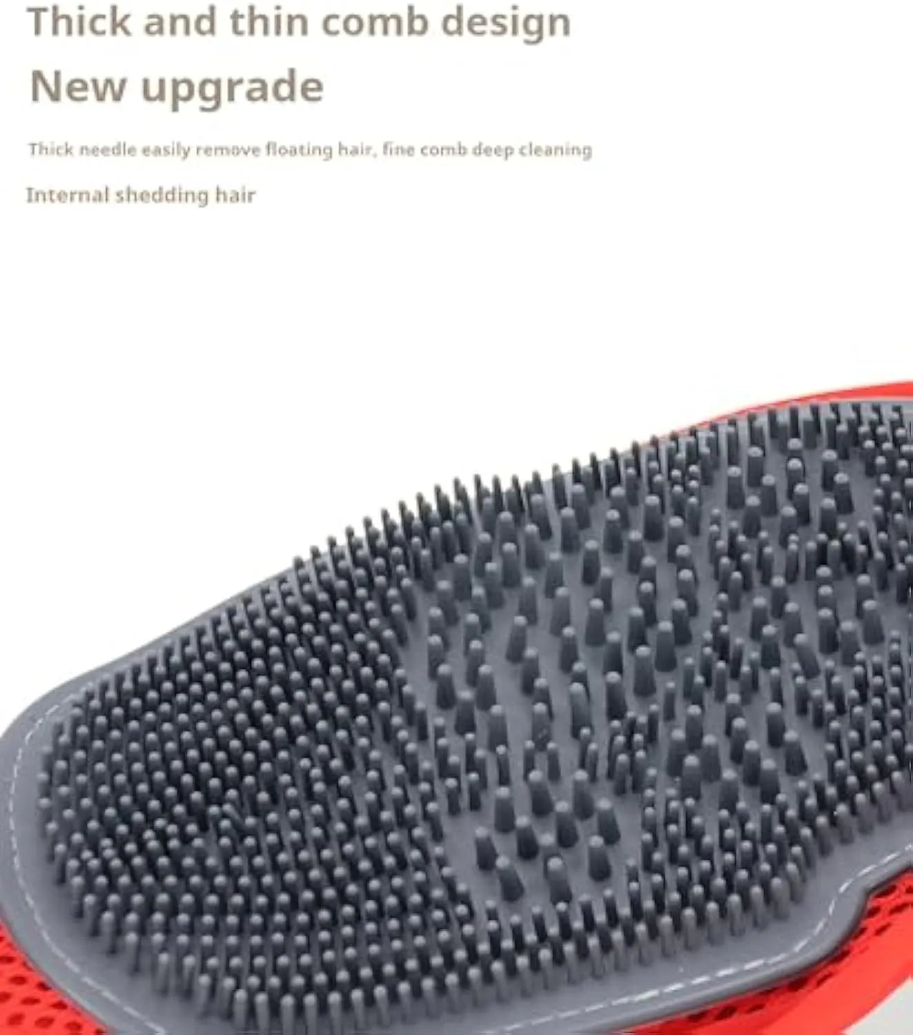 Red pet bathing glove grooming mitt with integrated cleaning brush tool for dog cat washing