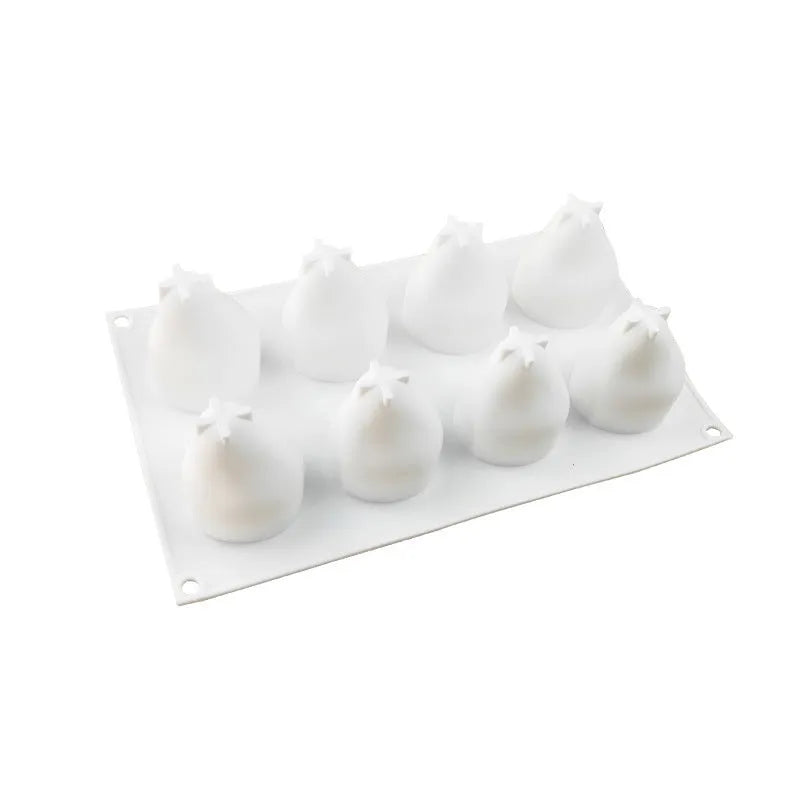 Silicone fruit mould for Italian mousse desserts with pineapple and pine cone designs