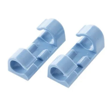 Pack of self-adhesive plastic cable organiser clips in various colours on a white background.
