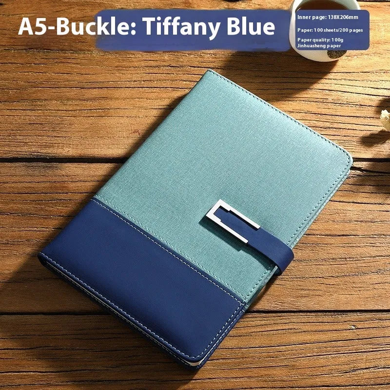 A5 soft leather notebook in business brown colour with wood-free paper pages