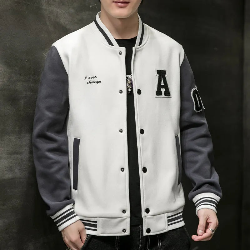 Men's baggy casual jacket top in black, made from polyester, with relaxed fit for leisure