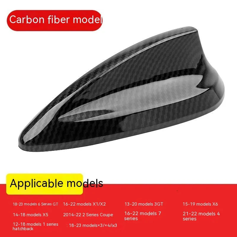 BMW shark fin antenna cover replacement in carbon fibre and piano black finishes