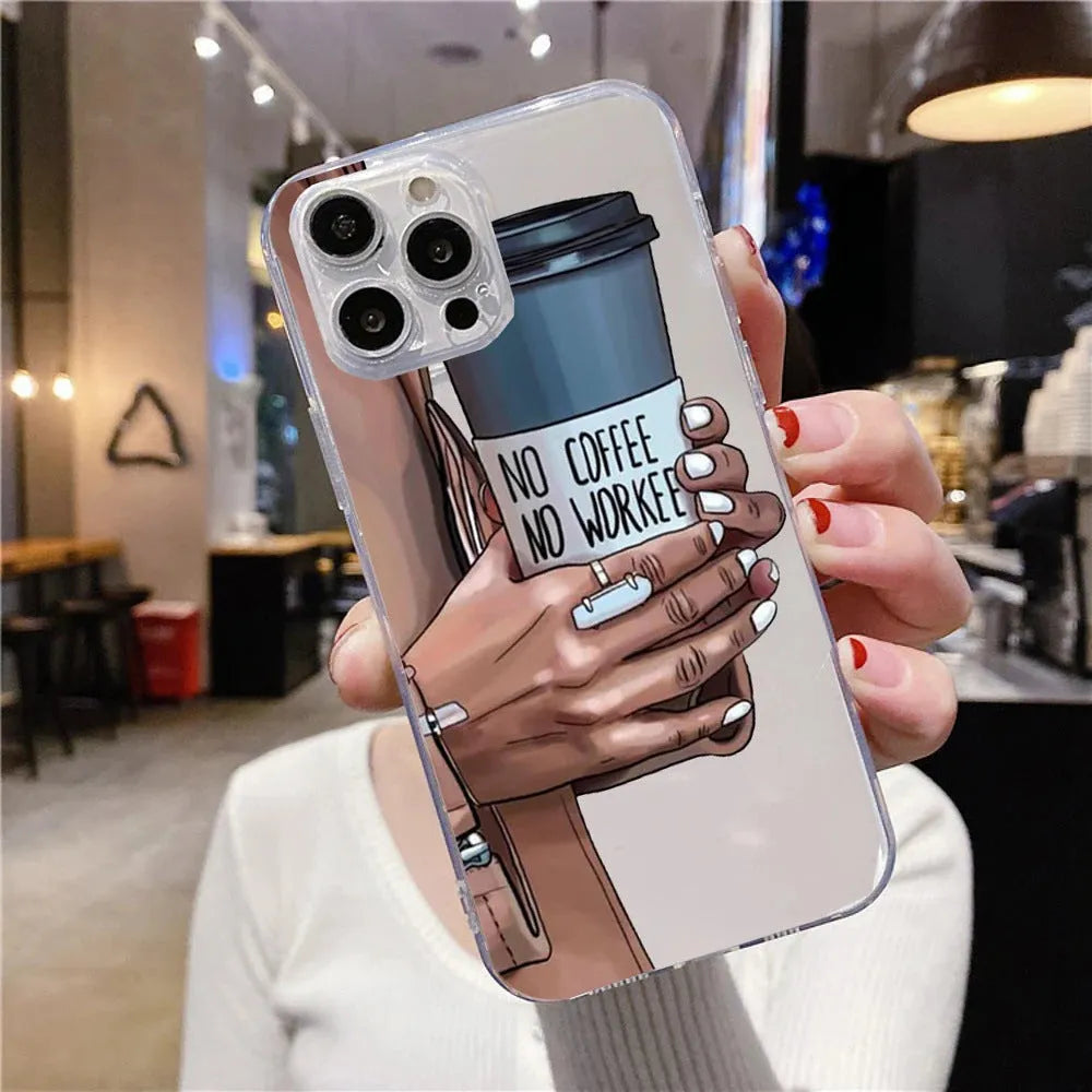 Cute braid bikini girl TPU phone case for iPhone with soft shell and fall protection design.