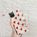 Love Glossy TPU phone case for Apple iPhone in solid colour, red back cover with smooth finish