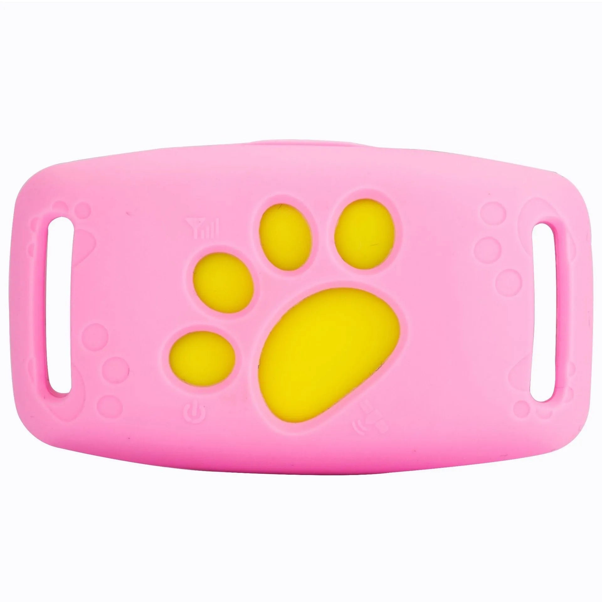 Waterproof GPS pet tracker device in multiple colour options showing compact dimensions